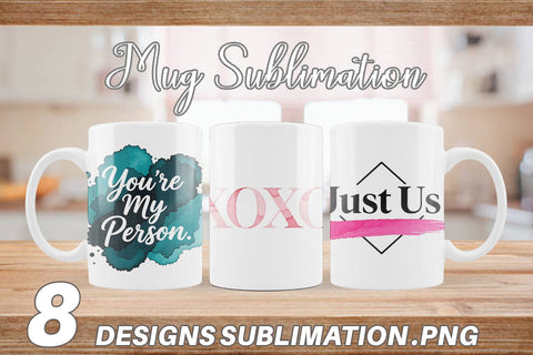Mug Wrap Modern Love Notes Watercolor Sublimation artnoy 
