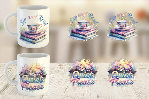 Mug Wrap Mom Reading Quotes Sublimation artnoy 