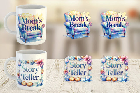 Mug Wrap Mom Reading Quotes Sublimation artnoy 