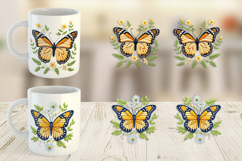 Mug Wrap Monarch Butterfly Sublimation artnoy 