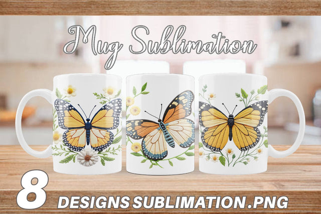 Mug Wrap Monarch Butterfly Sublimation artnoy 