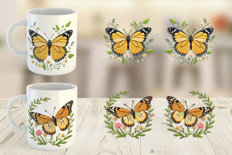 Mug Wrap Monarch Butterfly Sublimation artnoy 