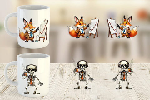 Mug Wrap Monday Morning Zombies Office Coffee Humor Sublimation artnoy 