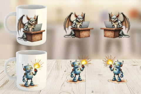 Mug Wrap Monday Morning Zombies Office Coffee Humor Sublimation artnoy 