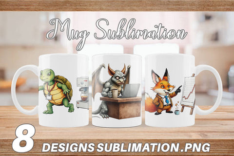 Mug Wrap Monday Morning Zombies Office Coffee Humor Sublimation artnoy 