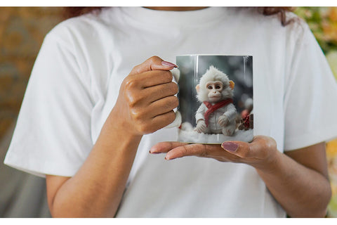 Mug Wrap Monkey Christmas Sublimation artnoy 