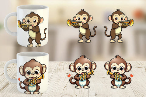 Mug Wrap Monkey New Year Sublimation artnoy 
