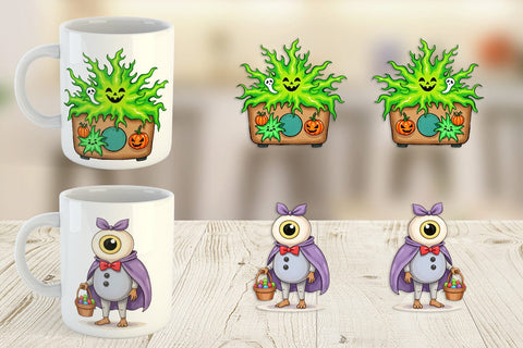 Mug Wrap Monster Halloween Bakery Sublimation artnoy 