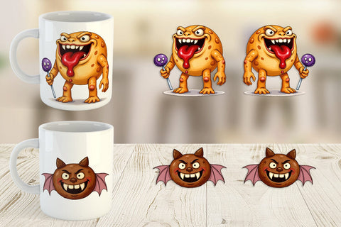 Mug Wrap Monster Halloween Bakery Sublimation artnoy 