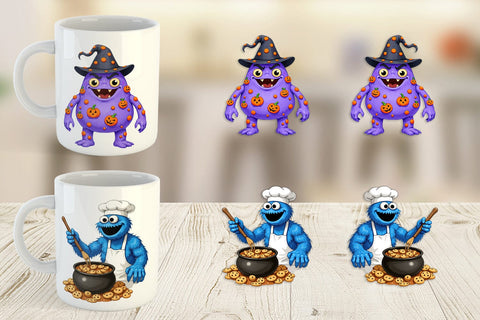 Mug Wrap Monster Halloween Bakery Sublimation artnoy 