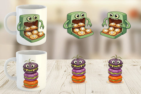 Mug Wrap Monster Halloween Bakery Sublimation artnoy 