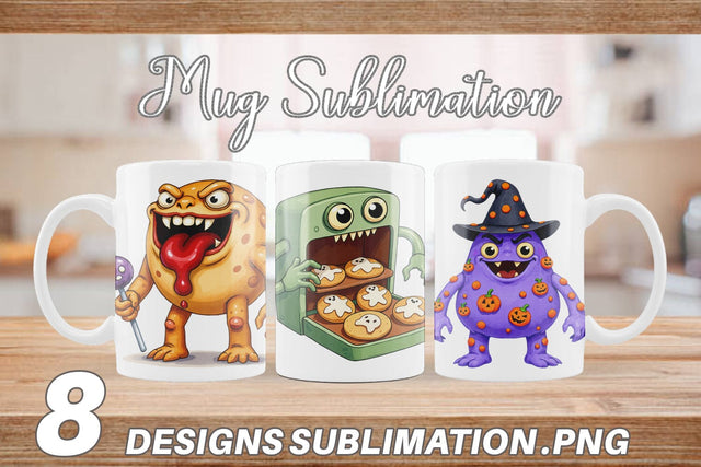 Mug Wrap Monster Halloween Bakery Sublimation artnoy 