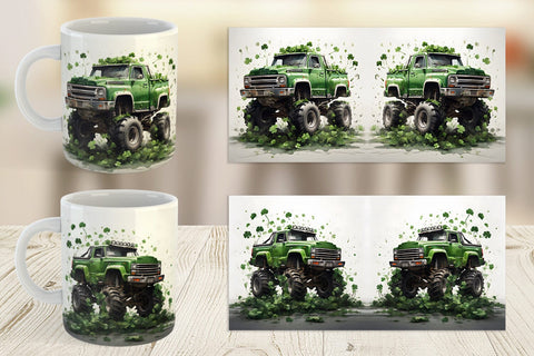Mug Wrap Monster Truck Shamrocks Sublimation artnoy 