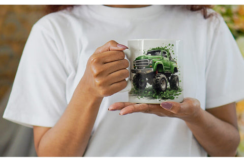 Mug Wrap Monster Truck Shamrocks Sublimation artnoy 