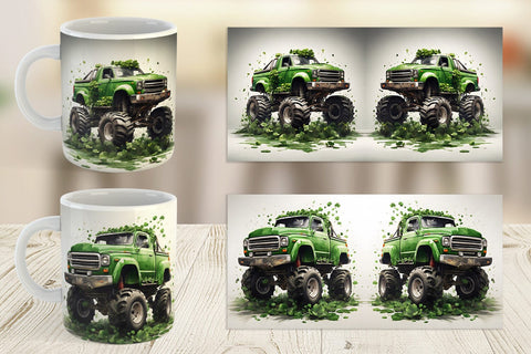 Mug Wrap Monster Truck Shamrocks Sublimation artnoy 