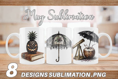 Mug Wrap Moody Dark Academia Beach Read Sublimation artnoy 