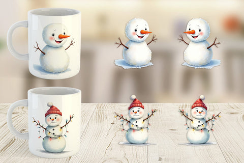 Mug Wrap Moody Snowmen Sublimation artnoy 