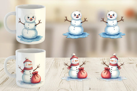 Mug Wrap Moody Snowmen Sublimation artnoy 