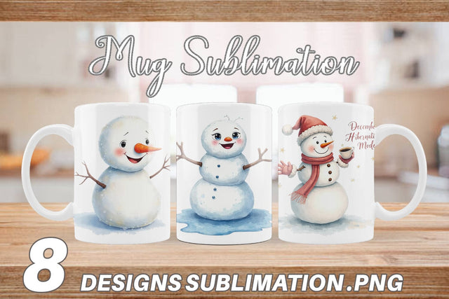 Mug Wrap Moody Snowmen Sublimation artnoy 