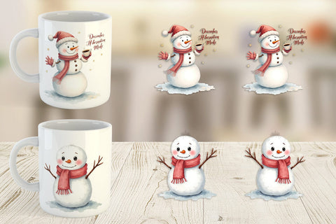 Mug Wrap Moody Snowmen Sublimation artnoy 