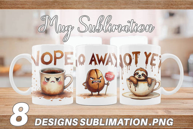 Mug Wrap Morning Grump Coffee Sarcastic Quotes Sublimation artnoy 