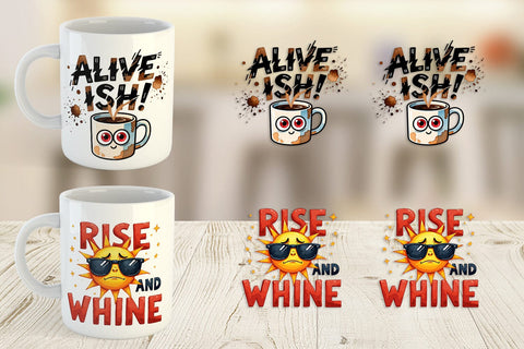 Mug Wrap Morning Resurrection Caffeinated Chaos Quotes Sublimation artnoy 