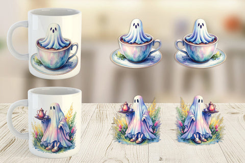 Mug Wrap Morning Routine Coffee Ghost Sublimation artnoy 