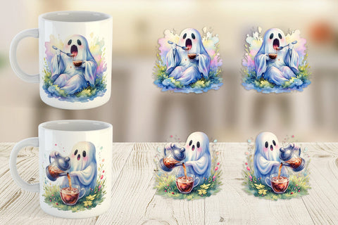 Mug Wrap Morning Routine Coffee Ghost Sublimation artnoy 