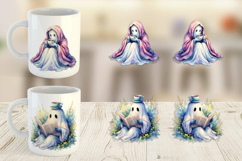 Mug Wrap Morning Routine Coffee Ghost Sublimation artnoy 