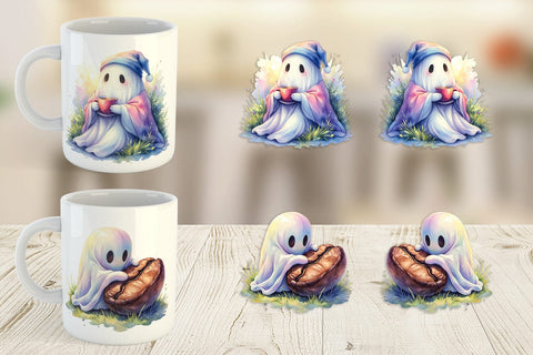 Mug Wrap Morning Routine Coffee Ghost Sublimation artnoy 