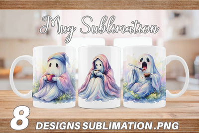 Mug Wrap Morning Routine Coffee Ghost Sublimation artnoy 