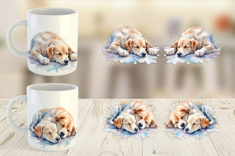 Mug Wrap Mother Day Dog Sleeping Sublimation artnoy 