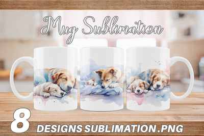 Mug Wrap Mother Day Dog Sleeping Sublimation artnoy 