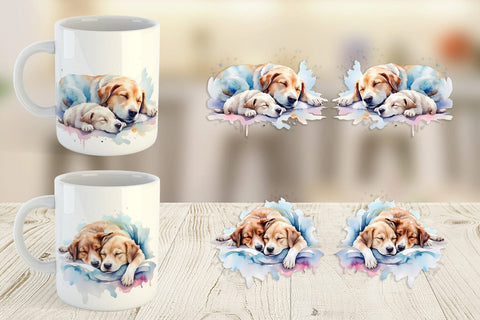 Mug Wrap Mother Day Dog Sleeping Sublimation artnoy 