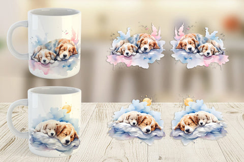 Mug Wrap Mother Day Dog Sleeping Sublimation artnoy 