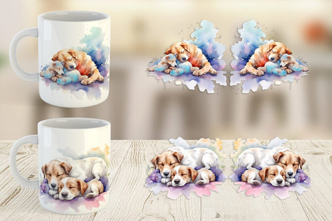 Mug Wrap Mother Day Dog Sleeping Sublimation artnoy 