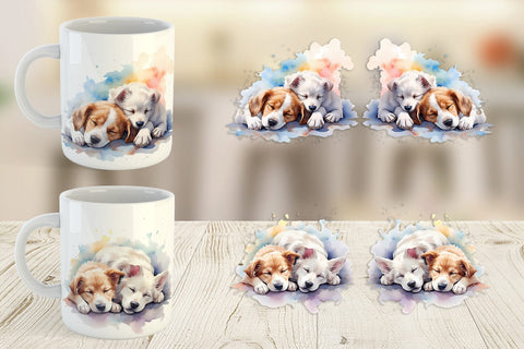 Mug Wrap Mother Day Dog Sleeping Sublimation artnoy 