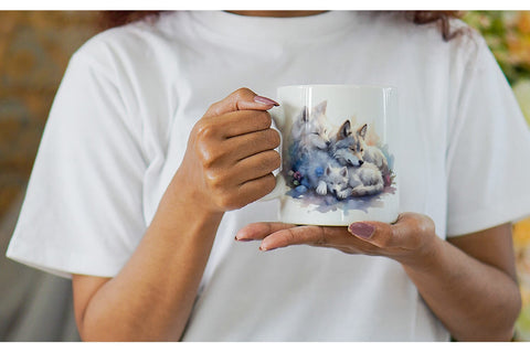Mug Wrap Mother Day Wolf Sleeping Sublimation artnoy 