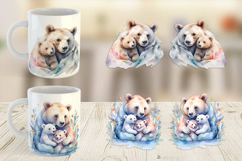 Mug Wrap Mothers Day Bear Sublimation artnoy 