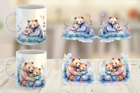 Mug Wrap Mothers Day Bear Sublimation artnoy 