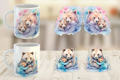 Mug Wrap Mothers Day Bear Sublimation artnoy 