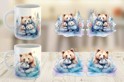 Mug Wrap Mothers Day Bear Sublimation artnoy 