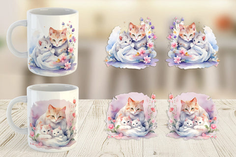 Mug Wrap Mothers Day Cat Sublimation artnoy 