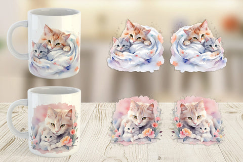 Mug Wrap Mothers Day Cat Sublimation artnoy 