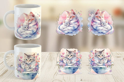 Mug Wrap Mothers Day Cat Sublimation artnoy 