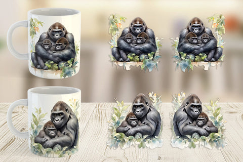 Mug Wrap Mothers Day Gorilla Sublimation artnoy 