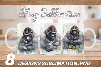 Mug Wrap Mothers Day Gorilla Sublimation artnoy 