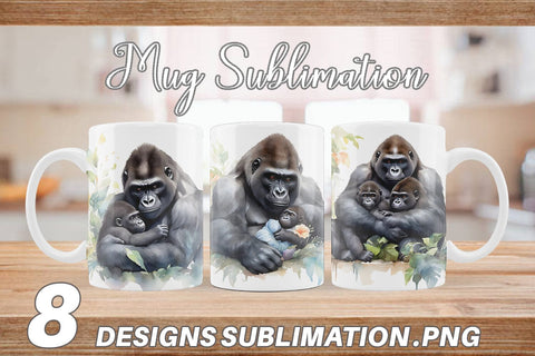 Mug Wrap Mothers Day Gorilla Sublimation artnoy 