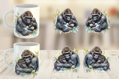 Mug Wrap Mothers Day Gorilla Sublimation artnoy 