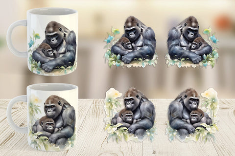 Mug Wrap Mothers Day Gorilla Sublimation artnoy 